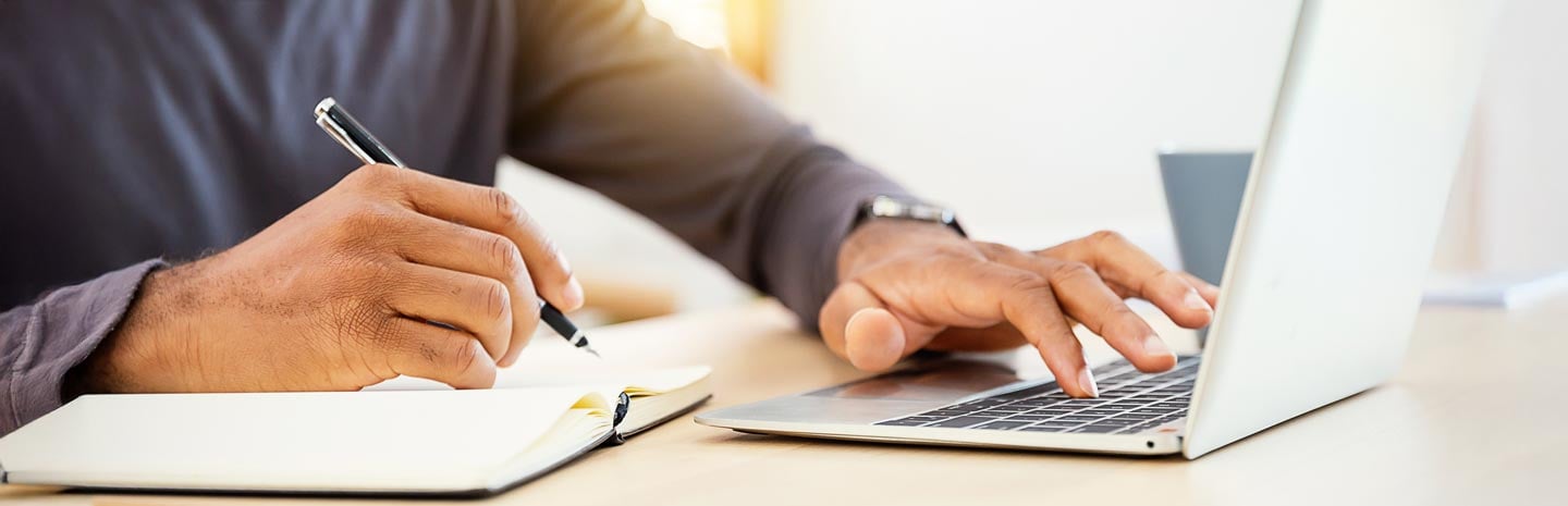 Using a laptop to make an appointment